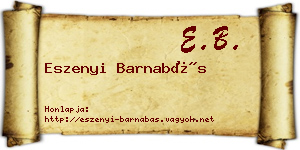 Eszenyi Barnabás névjegykártya